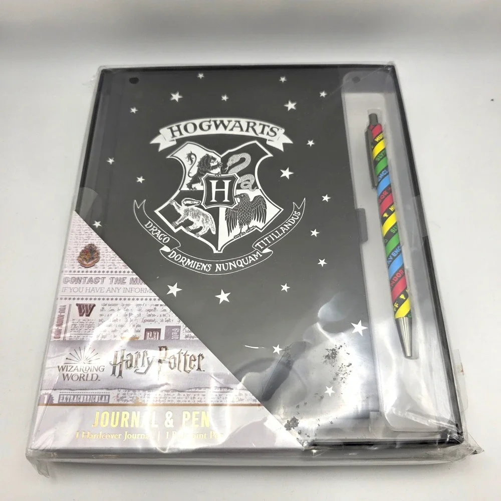 Harry Potter Hogwarts Crest Hardcover Journal and Multi House Pen‎ Set Bioworld